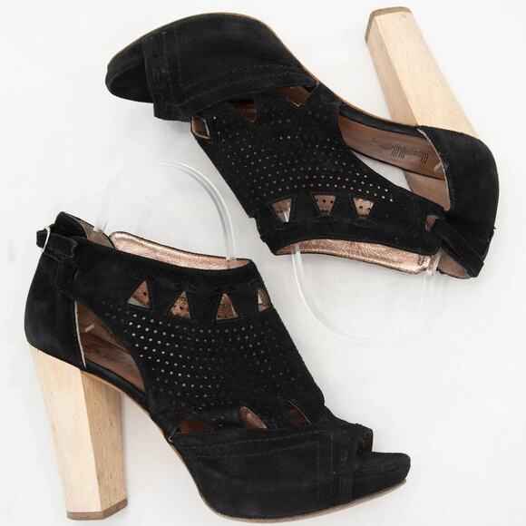 Belle Sigerson Morrison Black Suede Open Toe Suede Sandals Size 8.5 - Picture 7 of 12